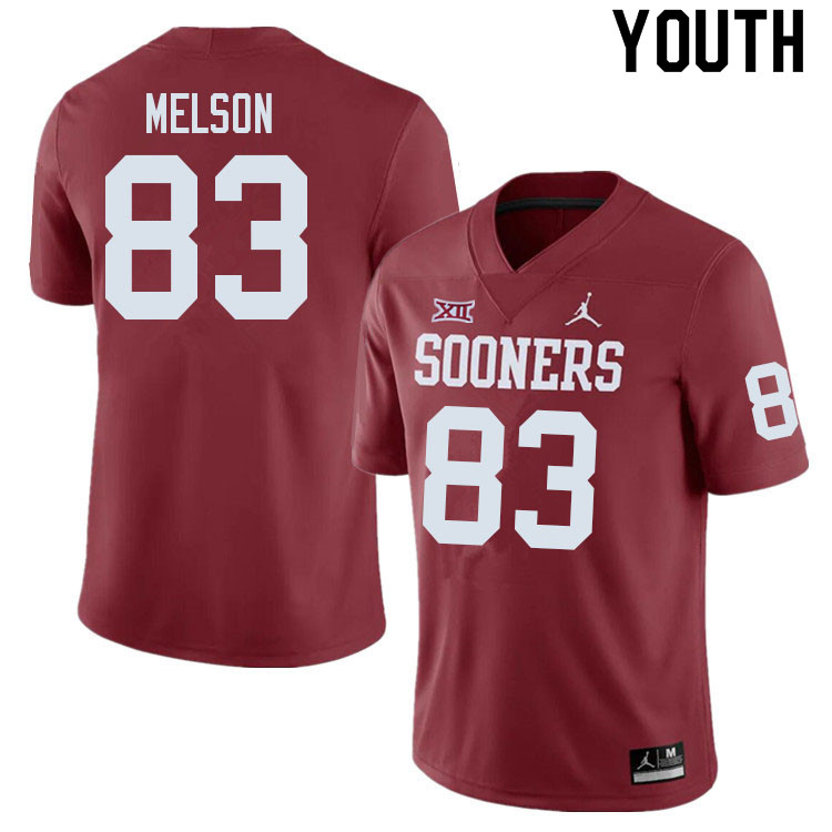 Youth #83 Major Melson Oklahoma Sooners College Football Jerseys Sale-Crimson